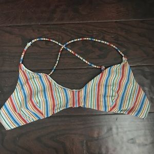 Rvca striped bikini top